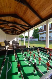 a pool table with billards on top of it at Wellness Hotel Kakadu in Keszthely