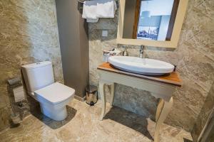 a bathroom with a toilet and a sink at Million Old City Apartment in Istanbul