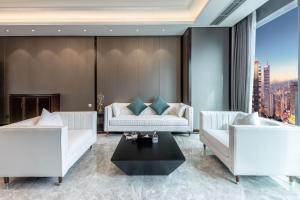 Posezení v ubytování Roosevelt Service Apartment Chongqing Jiefangbei Pedestrian Street Hongyadong Branch