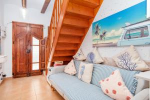 Posezení v ubytování La casita azul de la playa