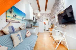 TV a/nebo společenská místnost v ubytování La casita azul de la playa