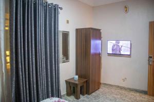 TV a/nebo společenská místnost v ubytování Alnus Hotel