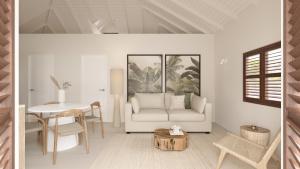 Posezení v ubytování Botanique Bungalows Westpunt