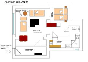 Plán poschodí v ubytovaní Apartmány pod Divadlem