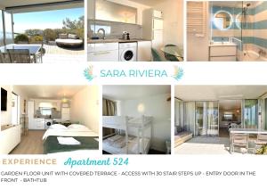 a collage of photos of a bedroom and a bathroom at SARA RIVIERA Costa Plana in Cap d'Ail