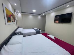 Hotel Magistral Suiter客房内的一张或多张床位