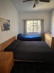 two beds in a room with a window at CaSaBELLa in La Floresta