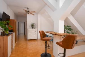 Televisyen dan/atau pusat hiburan di Apartment inmitten der Stadt Leoben.