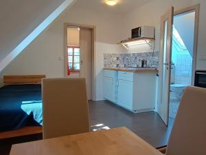 Kuchyň nebo kuchyňský kout v ubytování Apartmány Malý mnich