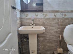 een badkamer met een wastafel en een toilet bij One Bedroom studio apartment with kitchen in Karachi