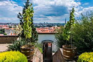 Nespecifikovaný výhled na destinaci Praha nebo výhled na město při pohledu z hotelu