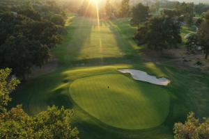 an overhead view of a lush green golf course at San Vicente Golf Resort in Ramona