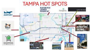 a map of the tampa hot spots at Palm Villa Hostel in Tampa