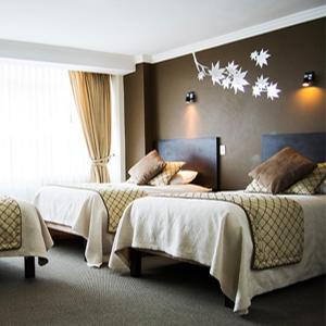 Postel nebo postele na pokoji v ubytování Hotel Novalux