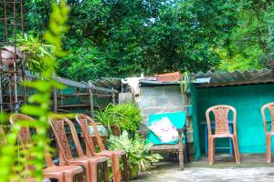 Garður fyrir utan The Sigiriya Rock Hostel