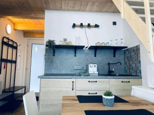 Kuchyň nebo kuchyňský kout v ubytování Tiny House Stříbrnice