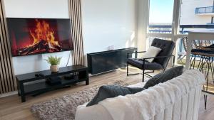 Posezení v ubytování Le Panoramik Nancy gare, option parking, balcon