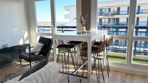 Posezení v ubytování Le Panoramik Nancy gare, option parking, balcon