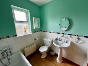 a bathroom with a white toilet and a sink at Bush Lodge Bushmills in Bushmills +10 photos