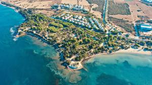 an aerial view of an island in the ocean at Apart Daire in Didim