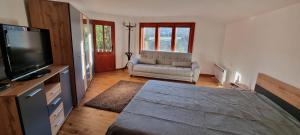 un salon avec une télévision et un canapé dans l'établissement BoroVille, à Raduil