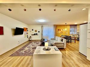 TV a/nebo společenská místnost v ubytování Japandi apartamentai