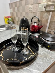 Køkken eller tekøkken på Departamento COLIBRÍES para dos sobre el lago