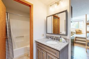 a bathroom with a sink and a mirror at Roadrunner 2 A206 in Newry +35 photos