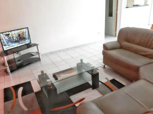 TV a/nebo společenská místnost v ubytování Appartement moderne à Ducos, idéal pour 4 personnes, 75 m²