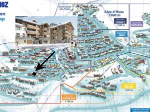 a map of the waterpark at a resort at Appartement Alpe d'Huez 4 adultes+2 enfants avec parking et WiFi - FR-1-645-66 in LʼHuez
