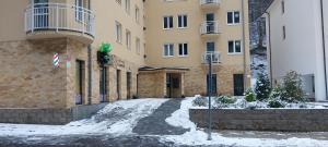 Atom apartment v zimě