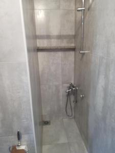 a bathroom with a shower with a toilet in it at studio SM IK 3 in Tomislavgrad