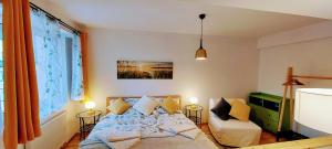 Postel nebo postele na pokoji v ubytování Atom apartment