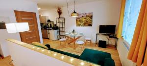 Kuchyň nebo kuchyňský kout v ubytování Atom apartment