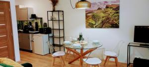 Kuchyň nebo kuchyňský kout v ubytování Atom apartment