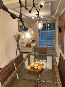 Ruang duduk di Apartamento Recreio, pé na areia, Lindo e aconchegante