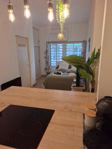 z widokiem na salon z jadalnią w obiekcie Studio La Casa De Planel Gare Saint Roch w Montpellier