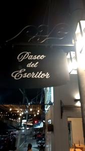 a sign for a pizza not curator in a restaurant at Paseo del Escritor in Esquina