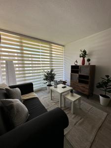 a living room with a couch and a table at Basq Propiedades - Barrio Republica 7 in Santiago