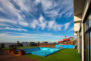 a view of a swimming pool on a cruise ship at Byeonsanbando Stay Resort in Buan