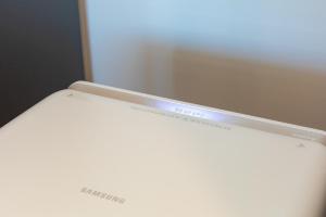 a close up of the top of a white refrigerator at Gangneung Atopool Villa in Gangneung +8 photos