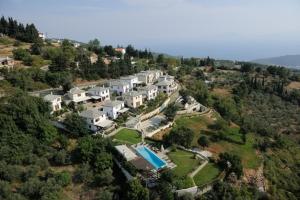 an aerial view of a house on a hill at Valeni Boutique Hotel & Spa in Portaria