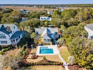 an aerial view of a home with a swimming pool at High Seas in DeBordieu Colony home by Peace Vacations in Georgetown