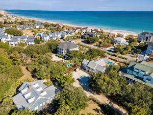 an aerial view of a resort with the beach at High Seas in DeBordieu Colony home by Peace Vacations in Georgetown