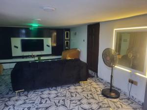 Televízia a/alebo spoločenská miestnosť v ubytovaní Luk properties