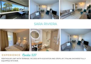 a collage of three pictures of a hotel room at SARA RIVIERA Costa Plana in Cap d'Ail