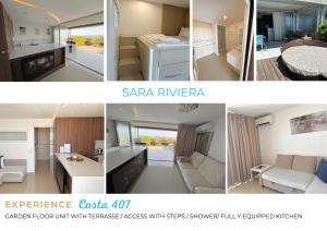 a collage of three pictures of a room at SARA RIVIERA Costa Plana in Cap d'Ail