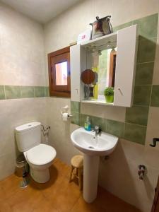 a bathroom with a toilet and a sink at Apartamento Fray Eloy de 1 habitacion in Guadalupe +2 photos