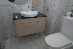 Ένα μπάνιο στο AOTEL HOTEL Ikeja