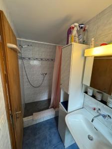 Koupelna v ubytování Ferienwohnung Sonnenseite Brienz
